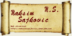 Maksim Šajković vizit kartica